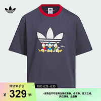 adidas运动上衣短袖T恤男大童儿童夏季阿迪达斯三叶草 暗藏青 122CM
