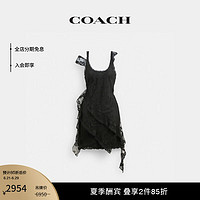 蔻驰（COACH）女士蕾丝迷你连衣裙 黑色 0