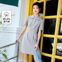 香影 X.YING【2024时尚夏装】polo翻领连衣裙女学院运动风收腰短袖休闲裙