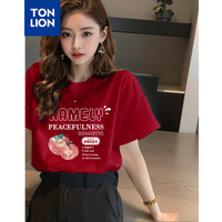  TONLION/唐狮 水果图案 女士短袖T恤
