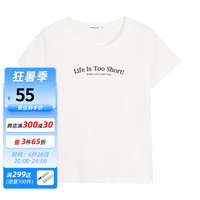 美特斯邦威T恤女2024夏季新款圆领短款纯棉潮流简约印花短袖上衣