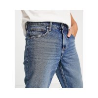 asos 香港直邮潮奢 ASOS 男士dirty 设计硬质复古水洗蓝色牛仔裤
