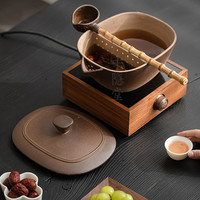 圭隐堂老岩泥古法围炉煮茶碗煮茶器白茶煮泡碗复古茶壶电陶炉套装