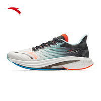 ANTA 安踏 马赫4代 氮科技缓震竞速训练男子跑鞋 112435583-6 纸莎白/清水蓝/基础黑 40