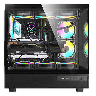 FPMAX时空Crystal Z8海景房机箱ATX主板游戏电脑台式机支持快拆270°海景房360水冷 黑色 时空Crystal Z8黑色