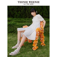 TeenieWeenie小熊奥莱&AWAYLEE联名夏泡泡袖复古气质学院风连衣裙