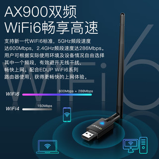  EDUP/翼联 WiFi6双频5G USB无线网卡 外置天线
