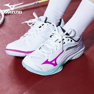 Mizuno 美津浓 鹰爪2代WAVE CLAW3羽毛球鞋男女缓震 鸳鸯紫  36