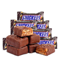 SNICKERS 士力架 花生夹心巧克力12条盒装糖果休闲小零食
