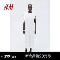 H&M2024夏季女装有垫肩无袖连衣裙1243915 白色 1