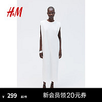 H&M2024夏季女装有垫肩无袖连衣裙1243915 白色 155/80