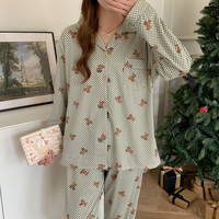 婧麒(JOYNCLEON)月子服春秋产后睡衣女春秋夏季薄款家居服可外出舒适 绿色 M码