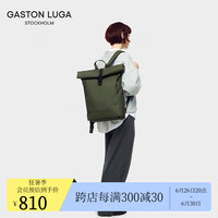 GASTON LUGA双肩包男士大容量防水背包16英寸电脑包商务休闲书包旅行出差 橄榄绿