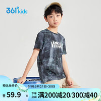 361°童装 男童运动短t24夏季中大童冰服速干短袖针织衫 黑170 【冰肤科技】经典黑