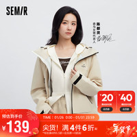 森马（Semir）[陈都灵同款]外套女复古学院风宽松夹克2024春季109124108002