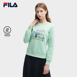 FILA 斐乐女装针织套头衫冬休闲时尚卫衣女 浅明绿-LG 175/92A/XL