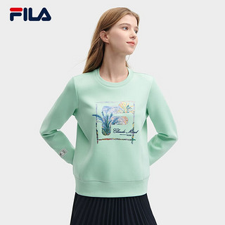 FILA 斐乐女装针织套头衫冬休闲时尚卫衣女 浅明绿-LG 175/92A/XL