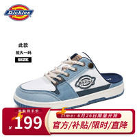 Dickies板鞋男鞋夏季新款学生半拖帆布鞋一脚蹬透气低帮休闲鞋懒人拖鞋 浅蓝 44