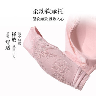 爱慕【烟花醉】内衣女红色本命年无钢圈小胸聚拢国风刺绣蕾丝文胸 岩灰色 75C 34/75C