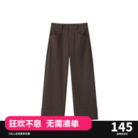 太平鸟【商场同款】太平鸟女装秋季新款翻边九分裤A1GBD3222 棕色 M