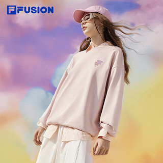 FILA  FUSION斐乐潮牌卫衣宽松男女2024套头卫衣 赤粉色-PK 160/84A/XS