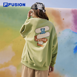 FILA  FUSION斐乐潮牌卫衣宽松男女2024套头卫衣 奶油果绿-GN 170/92A/M