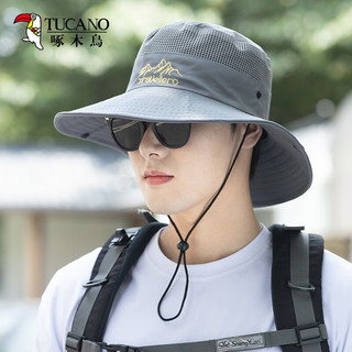 啄木鸟（TUCANO）遮阳帽男士夏季太阳帽可折叠钓鱼登山帽子透气渔夫帽防晒帽 灰色