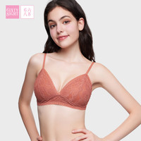 6IXTY8IGHT 68内衣女蕾丝无钢圈甜美薄款上托文胸多款 8F3雪松木-BR13384 M