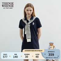 Teenie Weenie小熊2024年夏季新款宽松POLO披肩连衣裙学院风时尚女