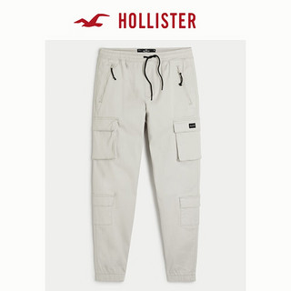 HOLLISTER春夏美式百搭修身慢跑休闲运动裤工装裤 男 328849-1 奶油色 XS/R