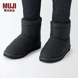 无印良品（MUJI） 男女通用 不易沾水里抓绒 靴子 雪地靴 ELA02A2A 黑色 260MM/42码（2.0）