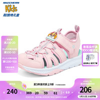 Skechers斯凯奇童鞋儿童包头凉鞋汪汪队联名男女童魔术贴渔夫鞋407102L 粉红色/PNK 33.5码