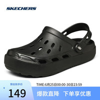 Skechers斯凯奇男士拖鞋透气外穿洞洞鞋黑色沙滩鞋 243041 BBK全黑色 4