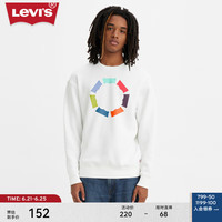 Levi's李维斯24夏季男士圆领卫衣多色刺绣舒适宽松内搭 白色