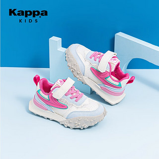 Kappa Kids儿童运动鞋网面透气休闲鞋子 米/梅红 36码/内长22.5cm适合脚长21.5cm
