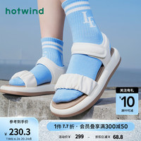 热风 hotwind平底凉鞋女商场同款夏季新款一字带凉鞋休闲时尚 0