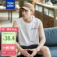 唐狮(TonLion)2024男左胸小文字印花圆领背心