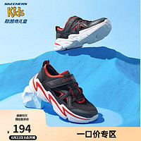 Skechers斯凯奇儿童运动鞋6-12岁男中大童鞋春秋透气时尚网鞋403614L 男童/黑色/绿色/红色/BGRD 36码