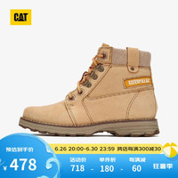 卡特彼勒CAT卡特 马丁靴工装靴发黄靴女靴女鞋经典款彩色女靴耐穿高帮鞋子女 黄色 37