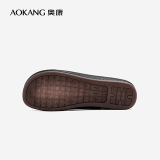 奥康（Aokang）女鞋 2024春季舒适简约圆头单鞋女百搭平底舒适鞋 黑色 39