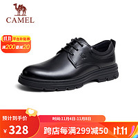 骆驼（CAMEL）男士牛皮革商务正装德比休闲皮鞋 G13A005087 黑色 44 