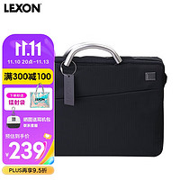 乐上（LEXON）手提包男15.6英寸笔记本包电脑包公事包时尚休闲公文包蓝黑色
