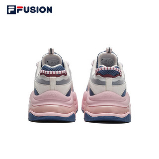 FILA FUSION斐乐潮牌女款运动鞋夏季厚底时尚休闲鞋透气泡泡鞋 淡浅紫/月亮蓝-AM 35.5