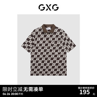 GXG男装22年春季趣味谈格系列短袖衬衫 花色1 180/XL