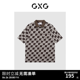 GXG男装22年春季趣味谈格系列短袖衬衫 花色1 180/XL
