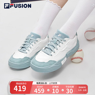 FILA FUSION斐乐潮牌POP II女鞋场下帆布鞋夏款休闲运动鞋 明亮白/灰雾蓝-BG 36.5