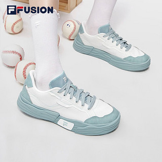 FILA FUSION斐乐潮牌POP II女鞋场下帆布鞋夏款休闲运动鞋 明亮白/灰雾蓝-BG 36.5