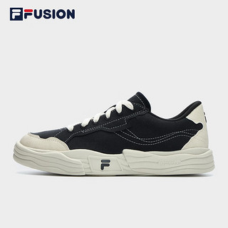 FILA FUSION斐乐潮牌POP II女鞋场下帆布鞋夏款休闲运动鞋 黑/米色-BA 36.5