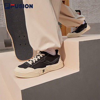 FILA FUSION斐乐潮牌POP II女鞋场下帆布鞋夏款休闲运动鞋 黑/米色-BA 36