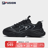 FILA FUSION斐乐潮牌CONCH DX女鞋潮流运动鞋秋休闲跑步鞋 黑/银色-BS 36.5